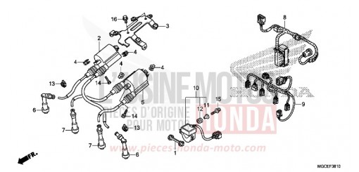 FAISCEAU SECONDAIRE/BOBINE D'ALLUMAGE CB1100SAE de 2014